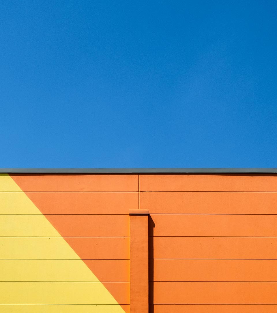 Brightly painted beach wall